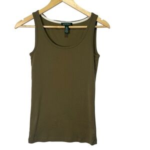 Ralph Lauren Fitted Olive Green Tank Top, Size S
